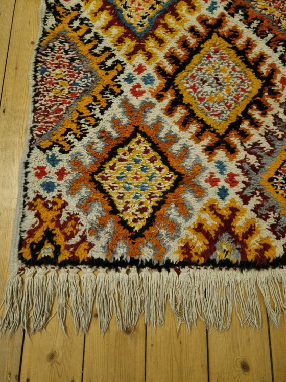 Image 1 of Tappeto berbero marocchino vintage, annodato a mano, circa 84x142 cm, colorato.