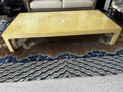 Tavolino da caffè in stile Ming con finitura laccata craquelé - Loo Paris (circa 1970)