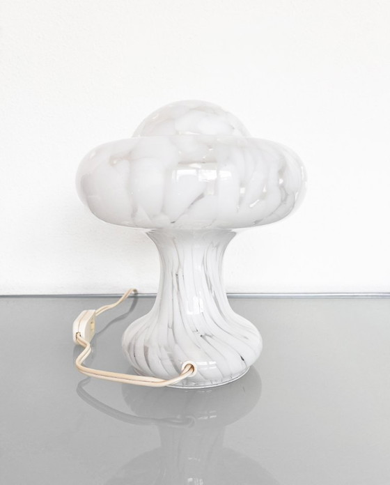 Image 1 of Vintage Atomic Mushroom glass table lamp