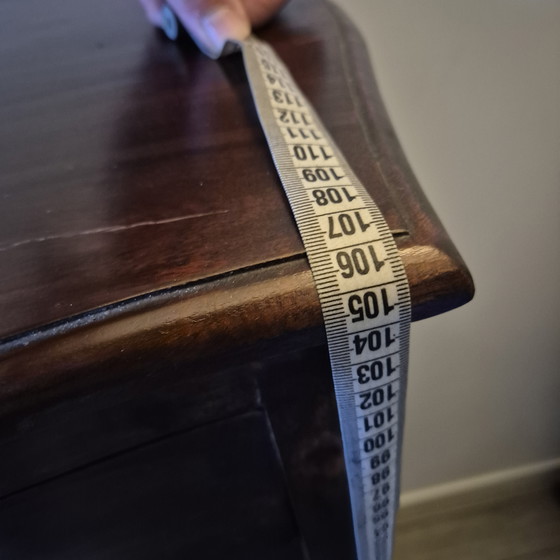 Image 1 of Smalle donkere houten ladekast / sieradenkast met 7 lades – vintage stijl