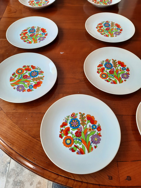 Image 1 of 1970er Seltmann Weiden Bavaria "FLOWER" 16-teilig