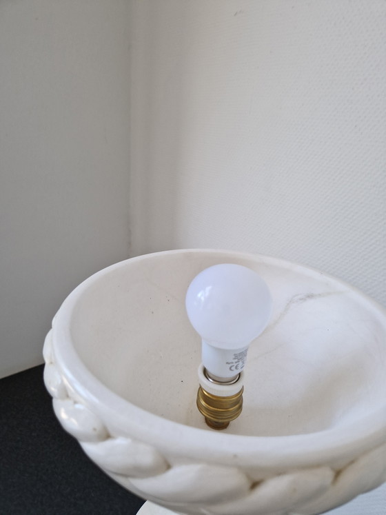 Image 1 of Große Marmor-Tischlampe, Stehlampe, Kugelform, Pilzform