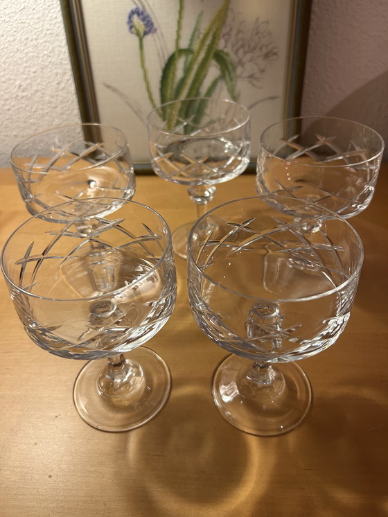 Image 1 of 5 grote kristallen champagne coupes 