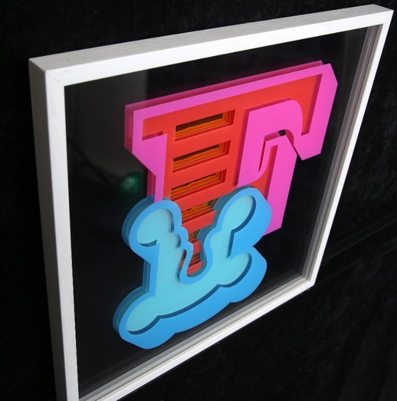 Image 1 of Eine, Ben - New Circus 'F' - gemengde techniek/plexiglas - 3D - handgesigneerd