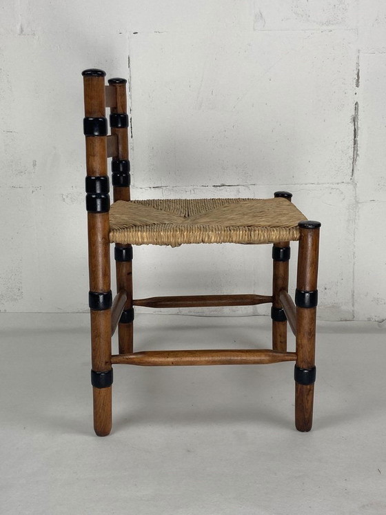 Image 1 of Art Deco Amsterdam School Dutch Rush Chair By Jac. Levee, 1930S