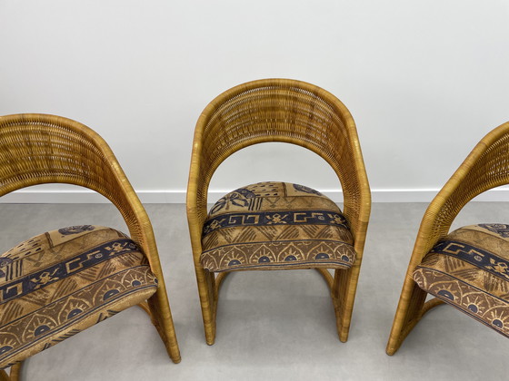 Image 1 of 3 chaises en rotin de Luit van der Helm des années 1980