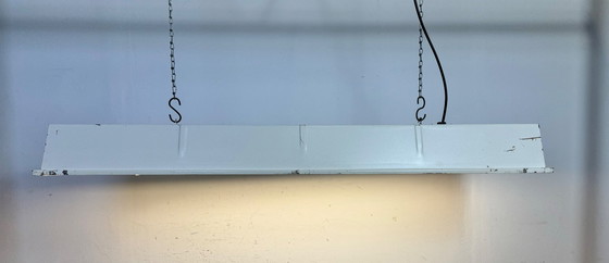 Image 1 of Tube lumineux suspendu industriel beige de la marque Famor, années 1970