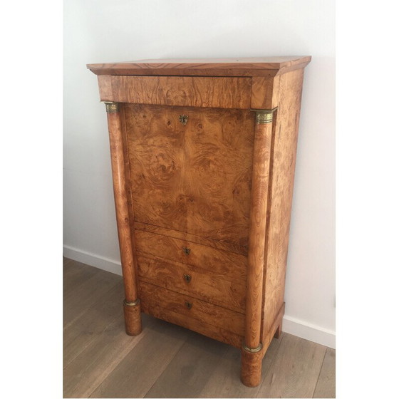 Image 1 of Vintage empire burr walnut secretary with detached columns, 1930