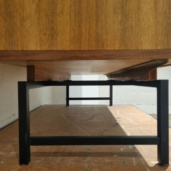 Image 1 of VSJ-125 Couchtisch aus Teakholz und schwarzem Metall, Kurt Gunther und Horst Brechtmann für Fristho, 1960er Jahre