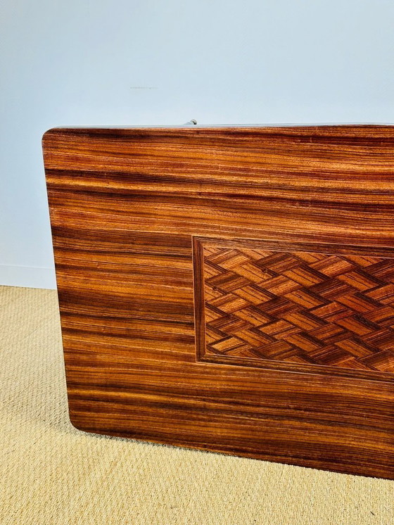 Image 1 of Table de salle à manger art déco en ébène de macassar et marqueterie, 1940