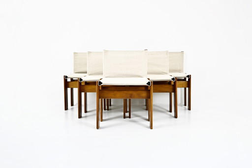 Monk Dining Chairs by Afra & Tobia Scarpa for Molteni, 1970s, set of 6