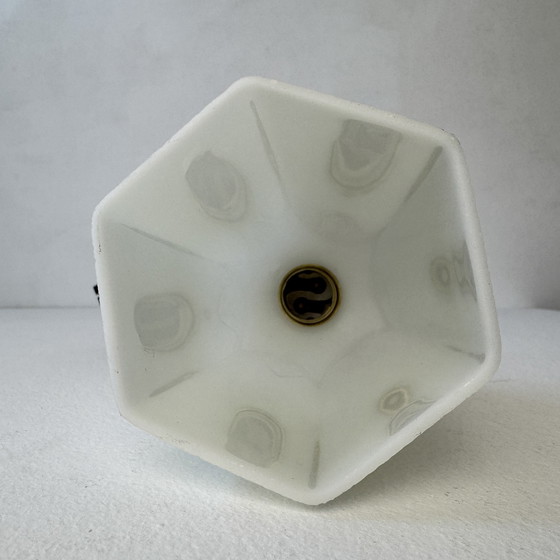 Image 1 of Vintage Opaline zwanenhals wandlamp