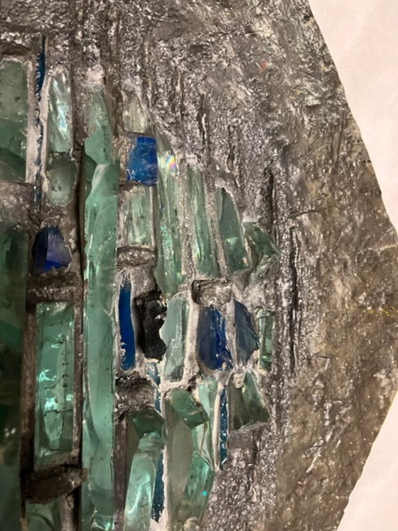 Exclusieve Monumentale Ruitvormige Wandsculptuur & Lamp – Pia Manu (Jaren '70) – 120 cm – Beeldhouwkunst (photo 10 of 19)