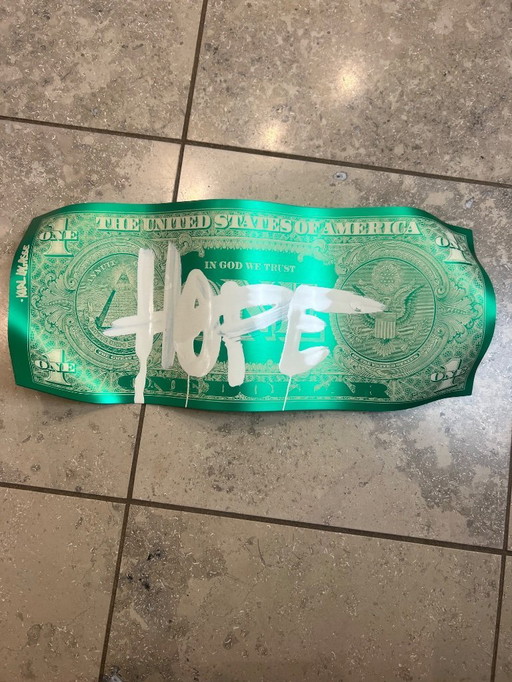 Unique art for collectors: "One Dollar Green Hope" by Karl Lagasse