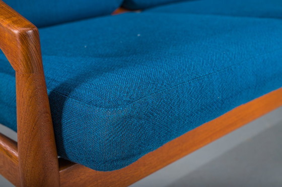 Image 1 of Papieren mes Teakhouten bank van Kai Kristiansen voor Magnus Olesen, Denemarken, jaren 60