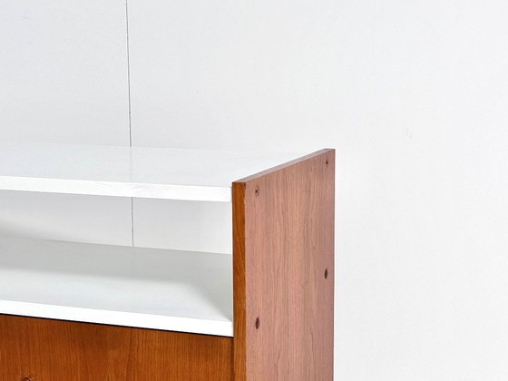 Mobile audio vintage con scomparto per vinili e ripiani, Armadi contenitori, Legno, Marrone (foto 6 di 12)
