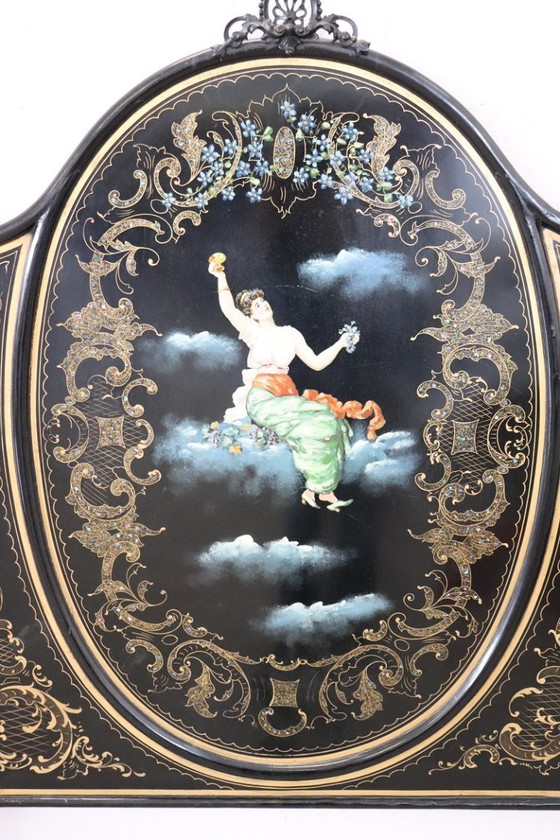 Image 1 of Set of 2 Single Beds in Iron, Art Nouveau Early 20th Century