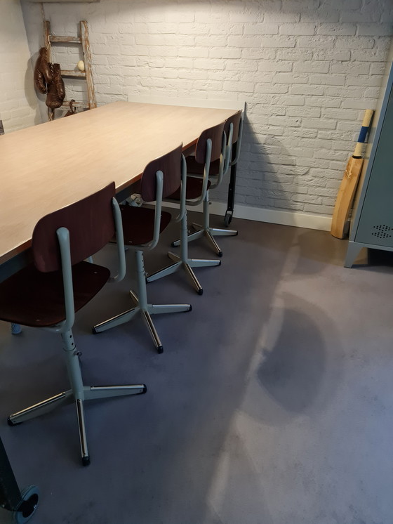 Image 1 of 4x Büro-/Esszimmerstuhl im Mid-Century-Stil | höhenverstellbar