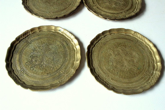 Image 1 of 6 posavasos de latón de diseño de los años 60 - Collini