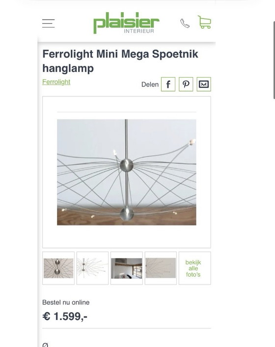 Lampada a sospensione Ferrolight mini mega Spoetnik, Lampade a sospensione, Metallo, polished steel, Argentato (foto 4 di 5)