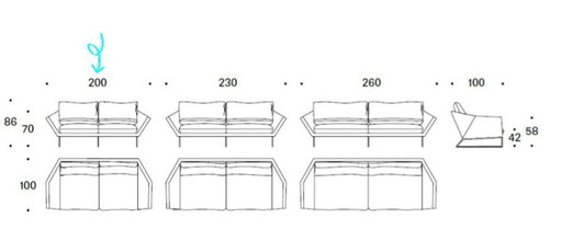 Design autentico - Divano (da esterno) di Sergio Bicego per Saba Italia (2 posti) incl. cuscino di design