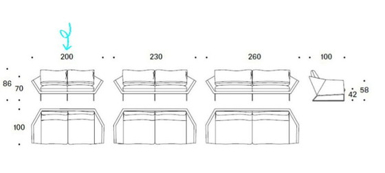 Image 1 of Design autentico - Divano (da esterno) di Sergio Bicego per Saba Italia (2 posti) incl. cuscino di design