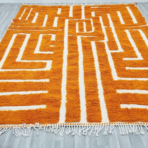 Oranje tapis bérbere ecru à motieven géométriques 250cmx300cm – vloerkleden en tapijten, Cotton (photo 2 of 9)
