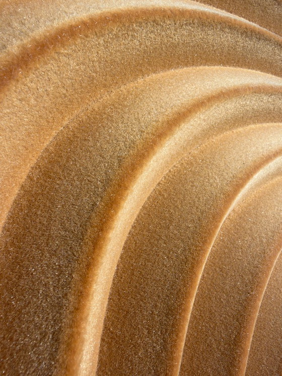 Arno Hoogland – Wave Flock Ochre | Sculptural Wall Art – Sculpture, Velvet, Wood (photo 6 of 14)