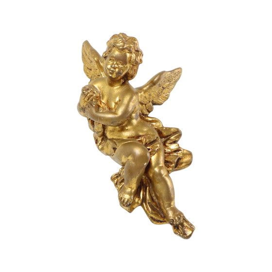 Image 1 of Grande angelo dorato in gesso