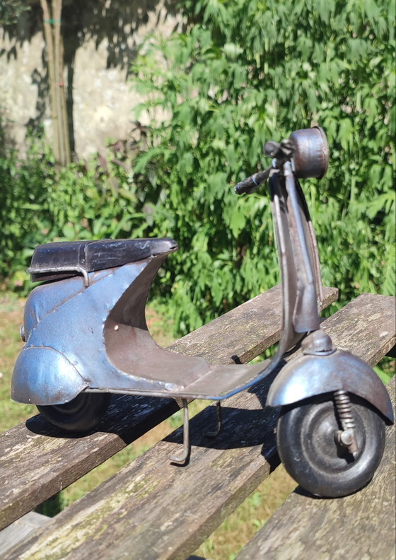 Image 1 of Vespa-style industrial scooter, numbered