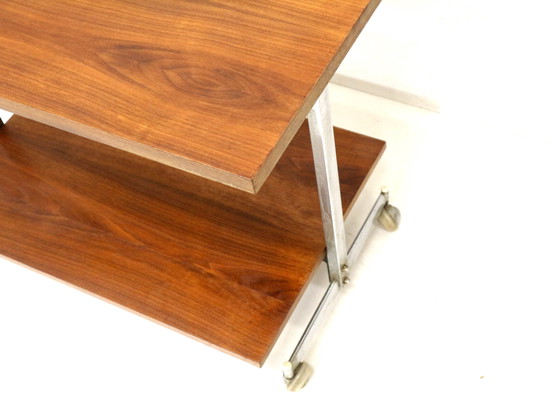 Image 1 of Vintage Serveerwagen / Bijzettafel / Televisiemeubel van Teakhout uit de Jaren '60