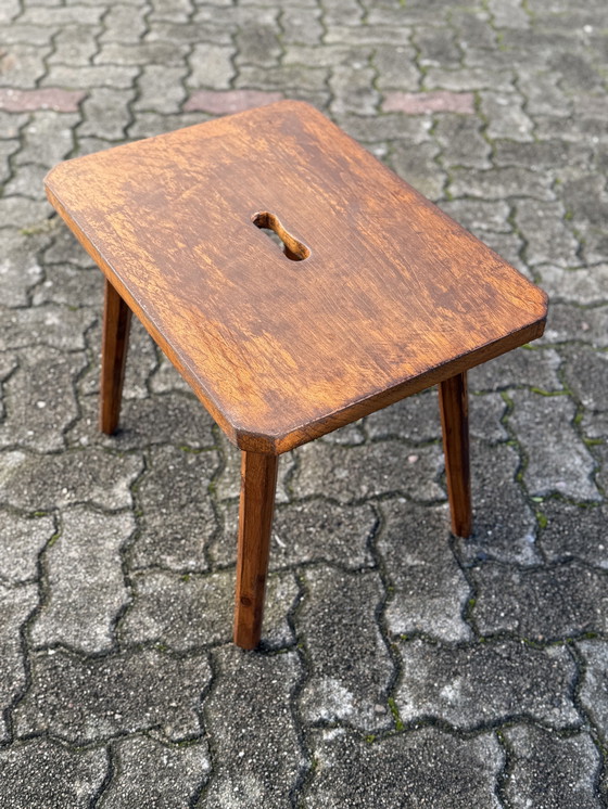 Image 1 of Antique Wooden Stool Milk Chair Stool Vintage wooden stool 