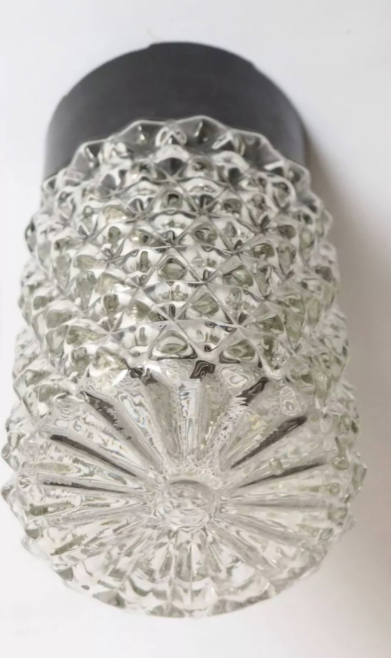 Image 1 of Plafonnier vintage en verre des années 60