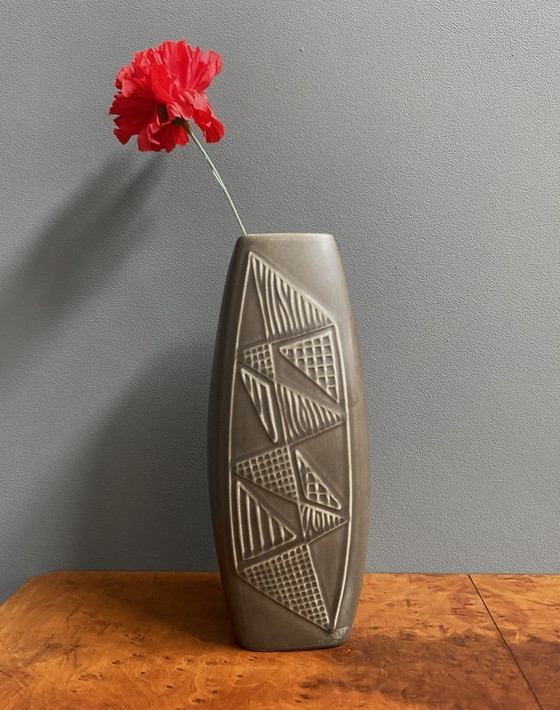 Image 1 of Deense grijze vaas van Holm Sørensen & Svend Aage Jensen, søholm keramiek