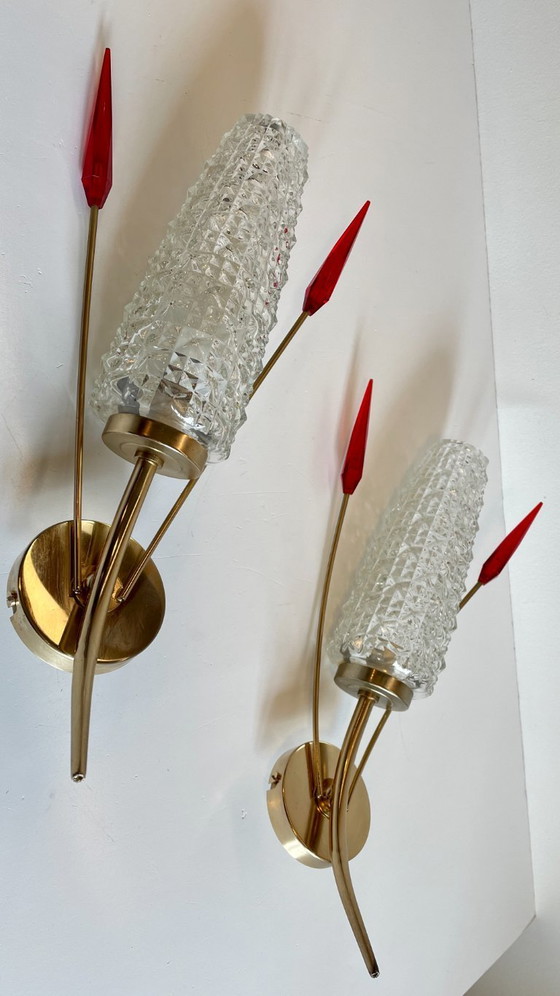 Image 1 of Paar retro 60's wandlampen Frankrijk