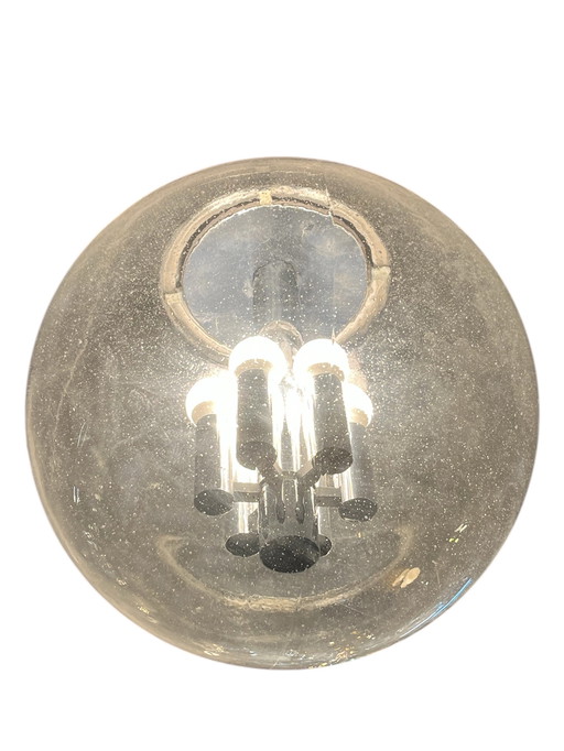 Zeer grote vintage globe Glashütte lamp diameter 50cm