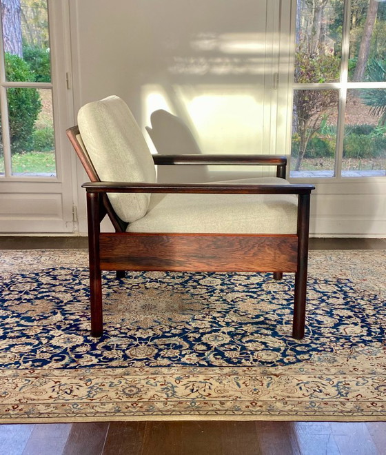 Image 1 of Fauteuil & Ottoman Hans Olsen – Vatne Møbler (Danemark, 1960s) Palissandre