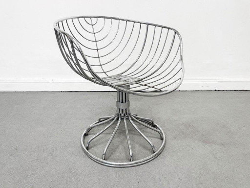 1/1 Gastone Rinaldi Pan Am Swivel Chair Chrome 60s