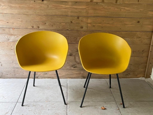 2x Hay About a Chair AAC26 Geel – eetkamerstoelen, Plastic, Metal
