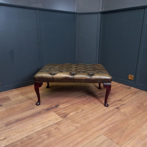 Pouf Chesterfield vintage in pelle