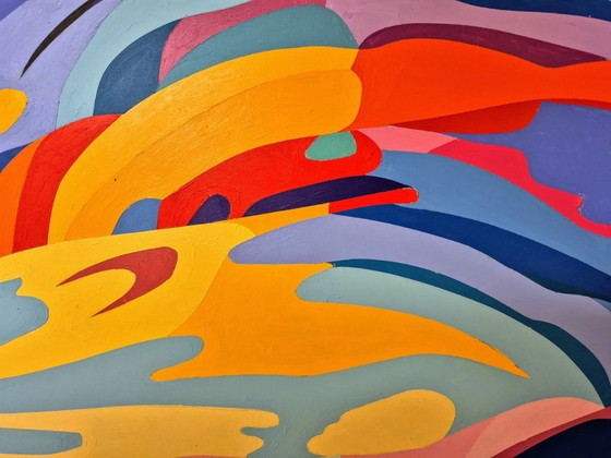 Image 1 of Dreamworld - Paesaggio colorato dipinto da Franklin van Dam (acrilico su MDF)