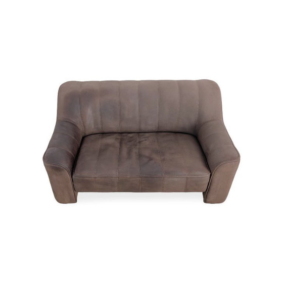 Image 1 of 2x Originele de Sede DS44 Tweezitsbank van buffelleer, bruin