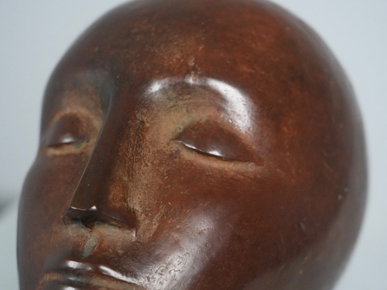 Modernistische Bronze Schlafender Kopf Bildhauerei, 1960er Jahre – Vintage (photo 6 of 8)