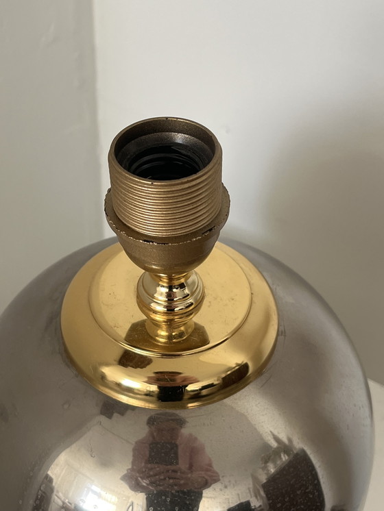 Image 1 of vintage chromen bol tafellamp goud zilver