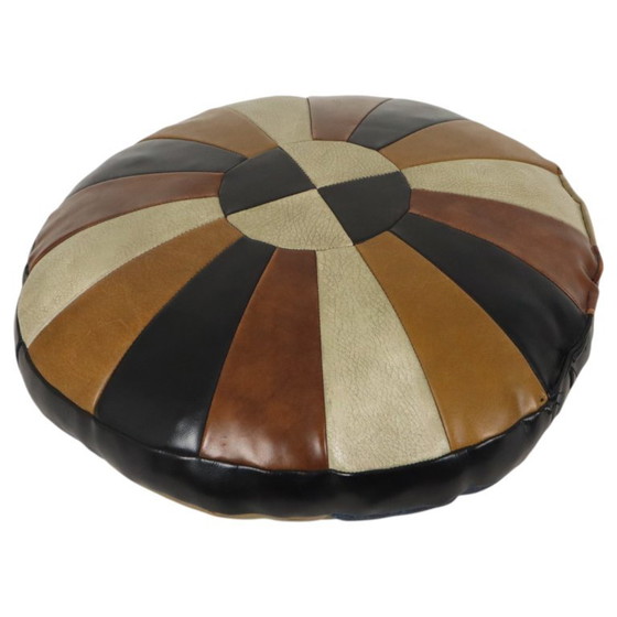 Cuscino rotondo vintage patchwork double-face Skai in similpelle 44 cm – Cuscini (photo 14 of 15)