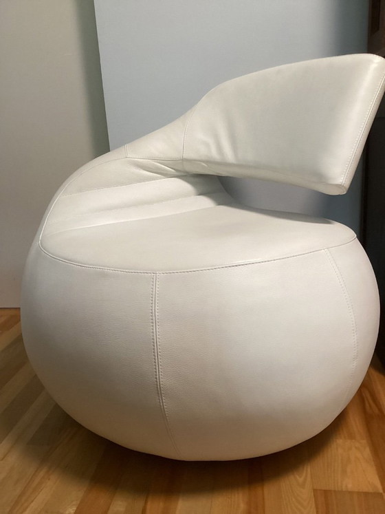 Fauteuil en cuir Leolux Gisa, Leolux Gisa fauteuil, Blanc, Modern (photo 2 sur 14)
