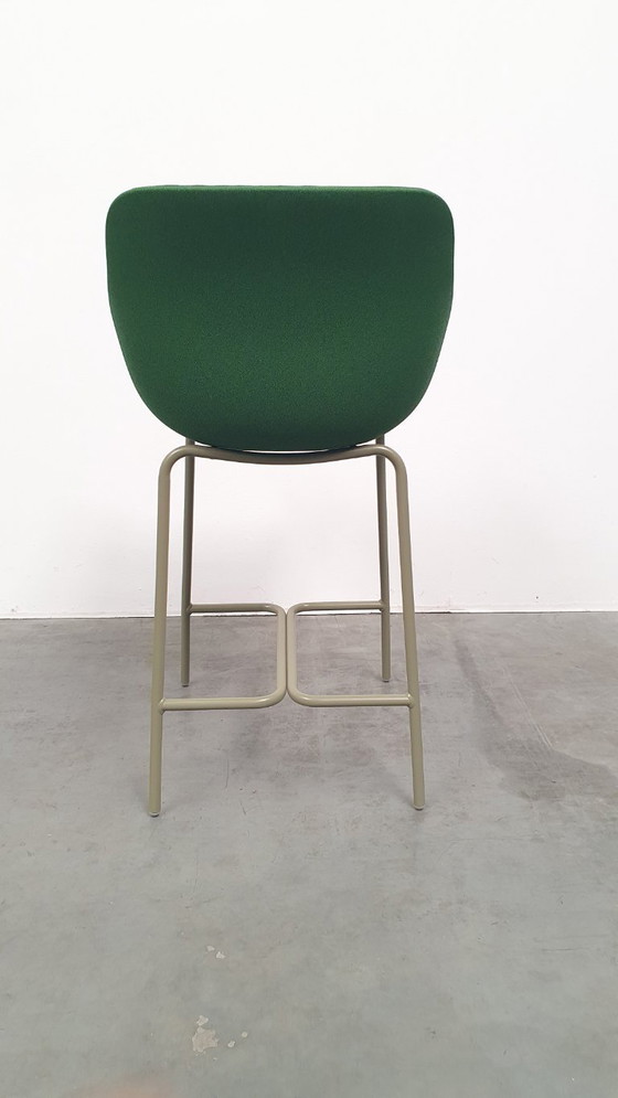 Image 1 of MDD high design bar stool Baltic Soft Duo green pleated fabric