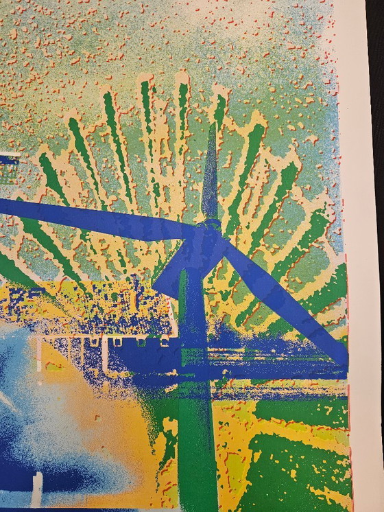 Image 1 of Zeefdruk op zwaar papier Henk van der Vet molen