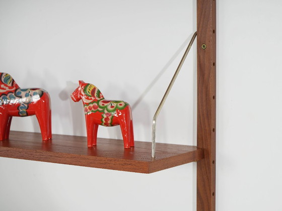 Danish Teak Veneer Modular Shelving System From The 1970s, Five Adjustable Shelves – Bookcases, Wood (photo 6 of 18)