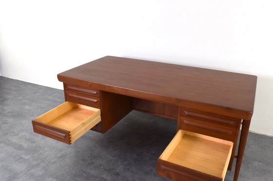Image 1 of Danish Teak Freestanding Desk by Ib Kofod-Larsen for Faarup Møbelfabrik, 1960s